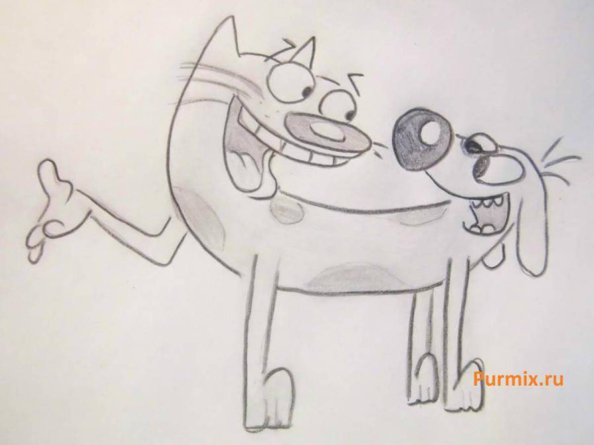 Exciting coloring catdog