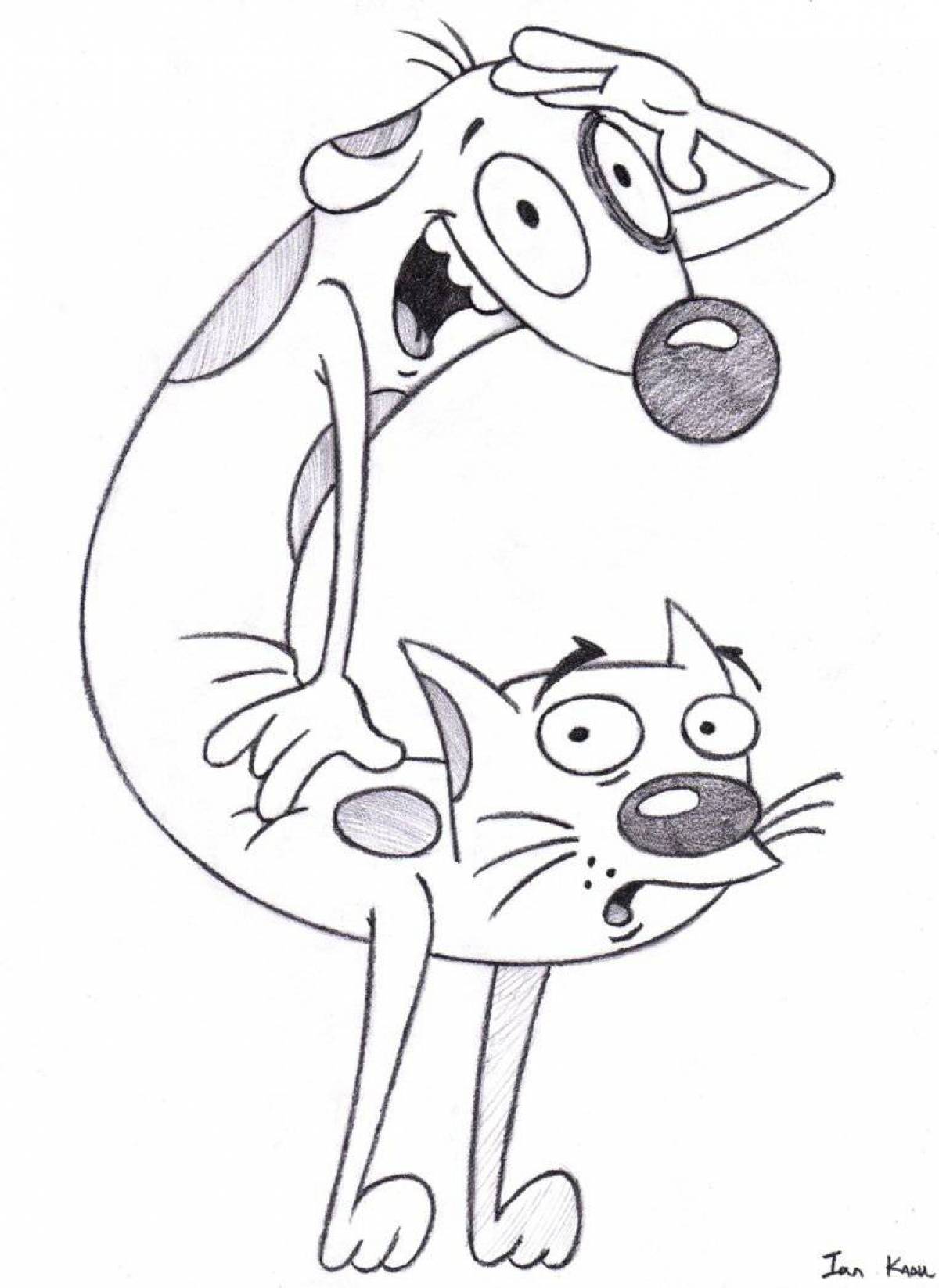 Radiant catdog coloring page