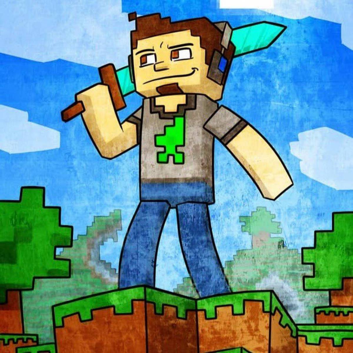 Minecraft magical coloring page