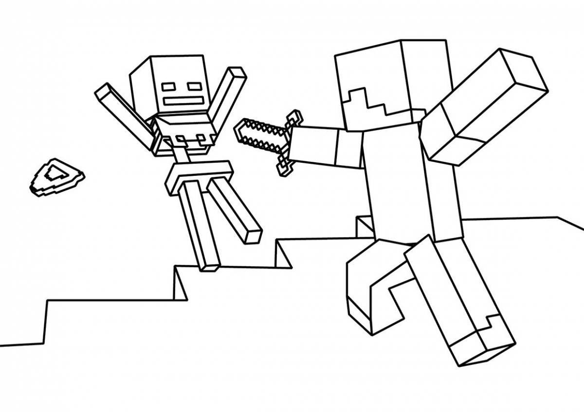 Beautiful minecraft coloring page