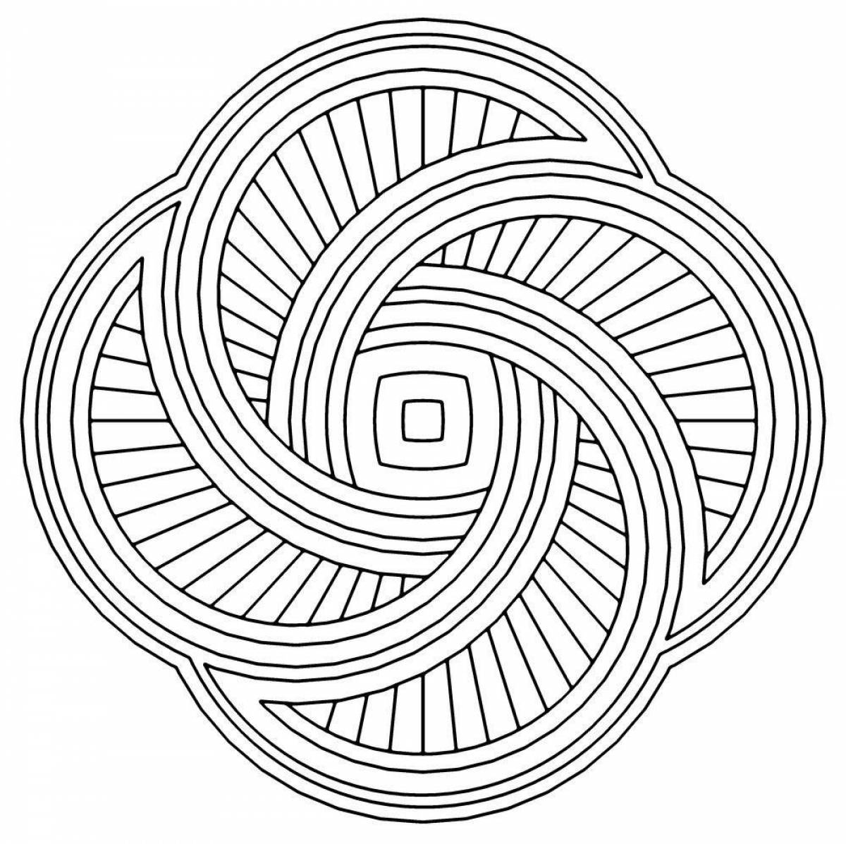 Photo Coloring page with an attractive spiral pattern