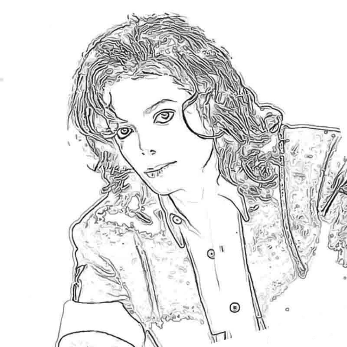 Michael Jackson glowing coloring page