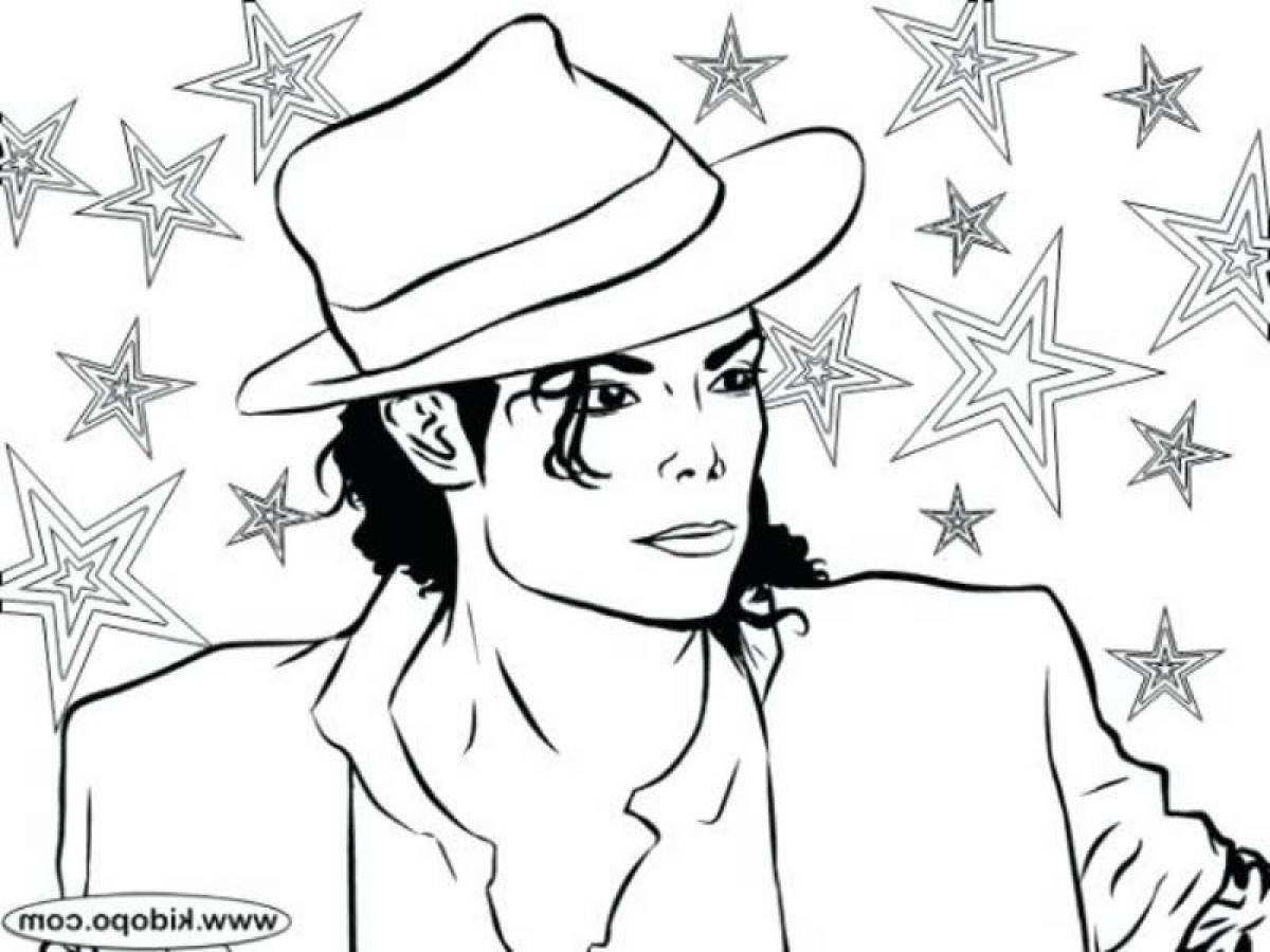 Michael Jackson's brightly colored coloring page