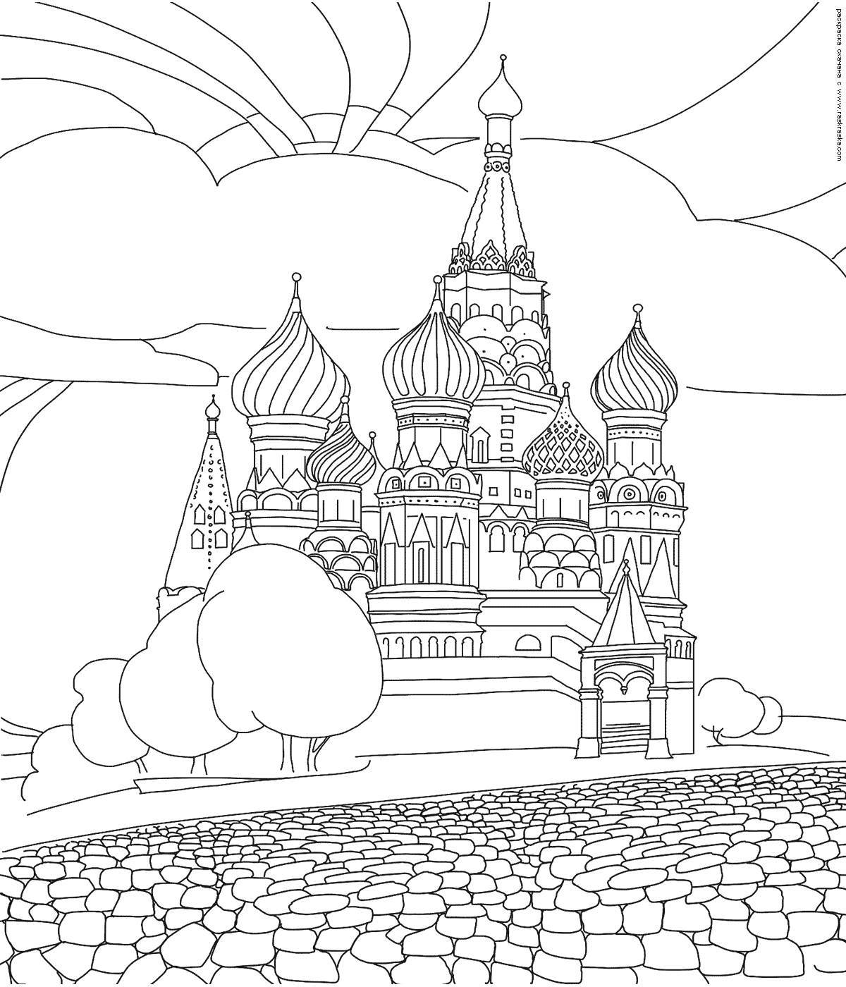 Bright red square coloring page