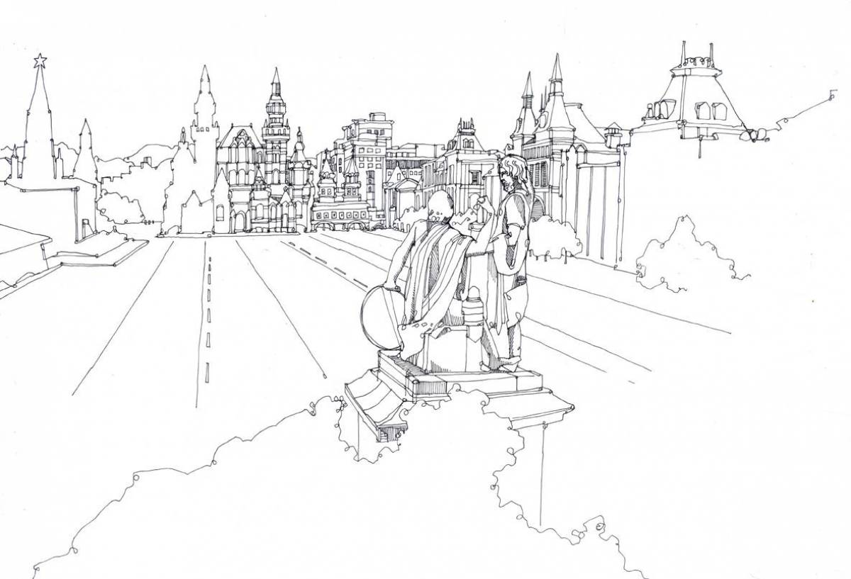 Brilliantly colored red square coloring book