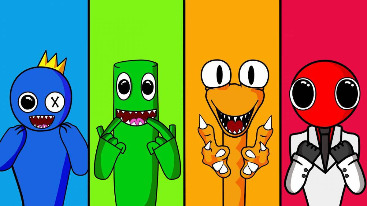 Animated green rainbow friends