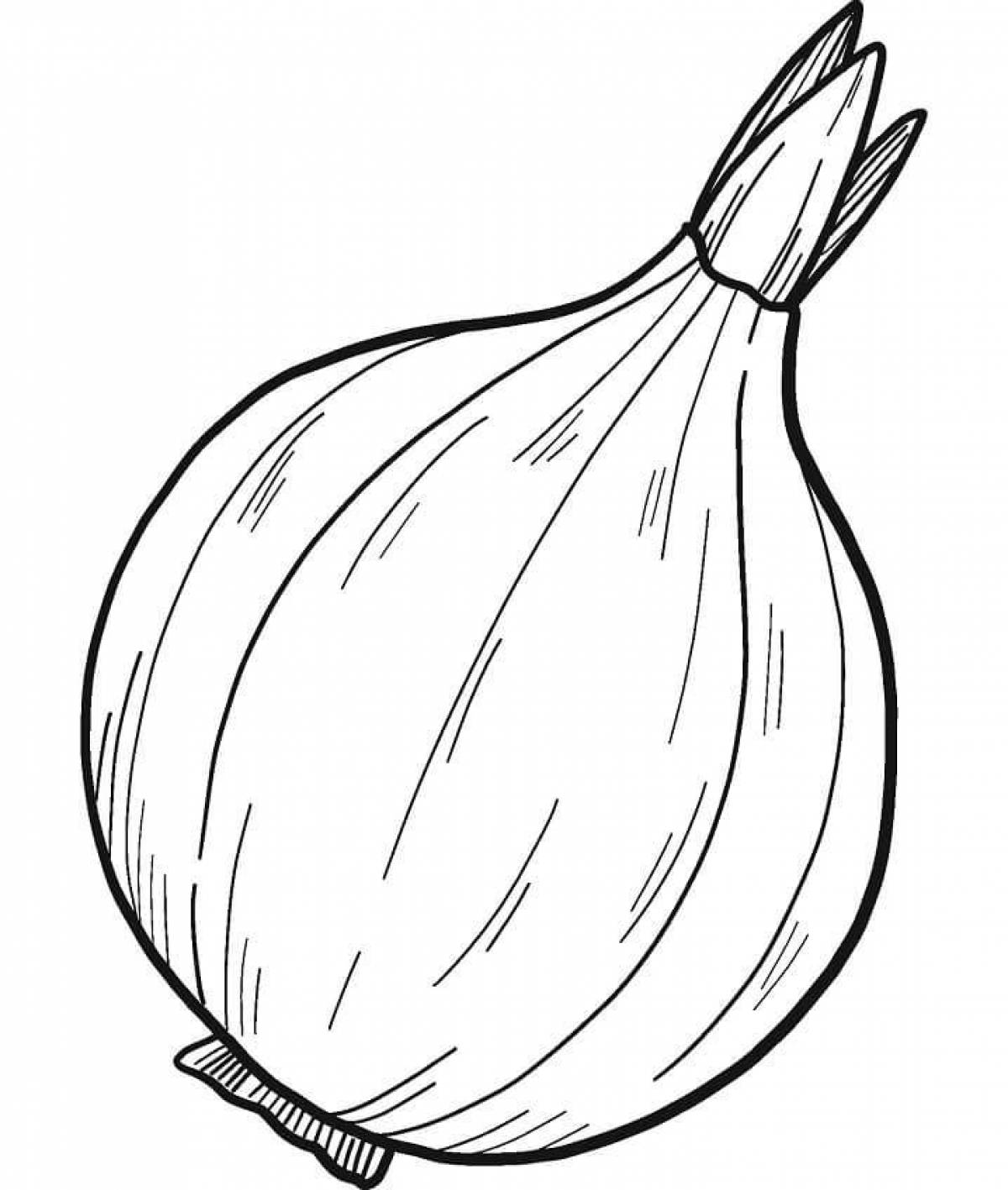 Adorable onion coloring page for kids