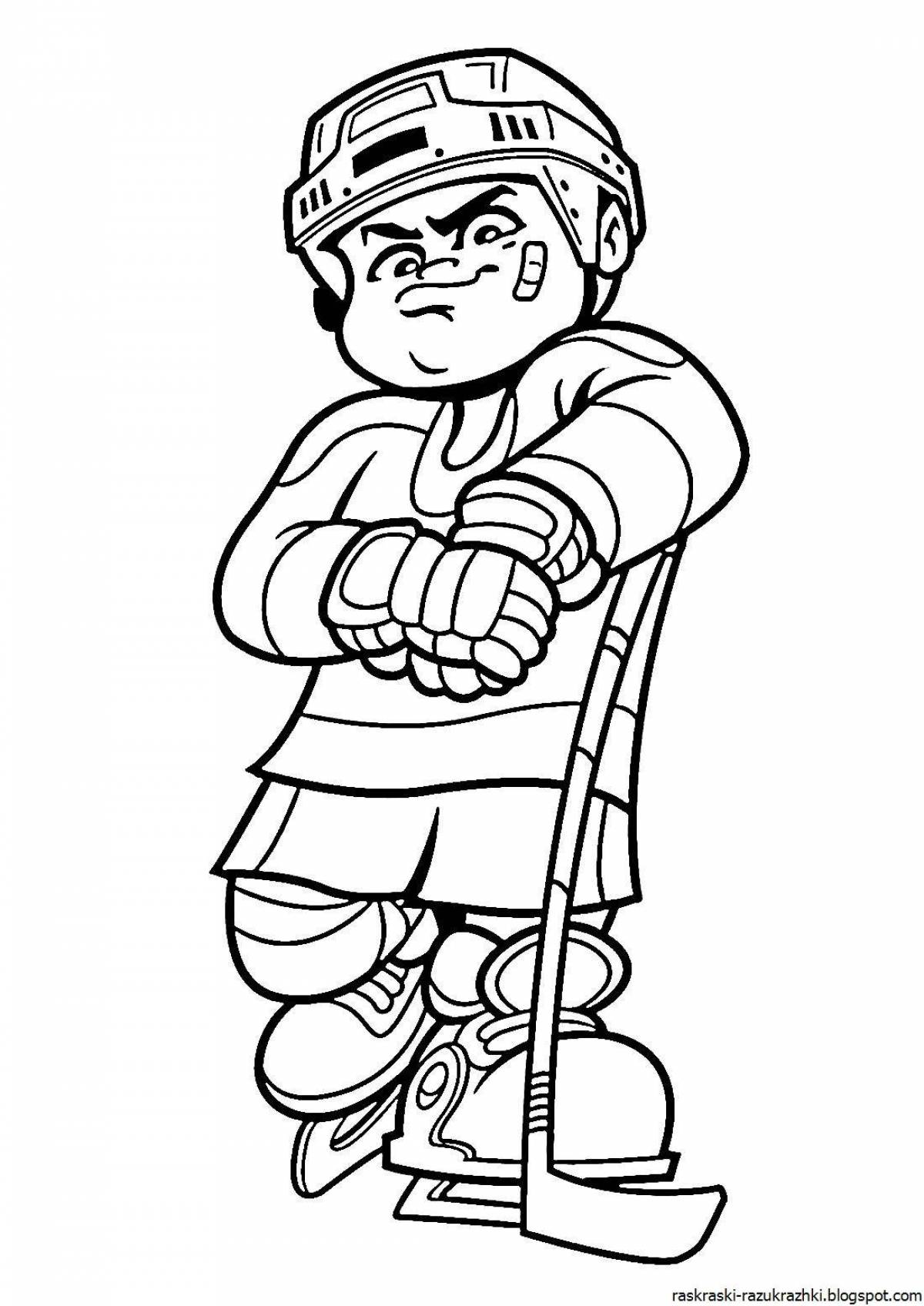 Great hockey player coloring pages for kids