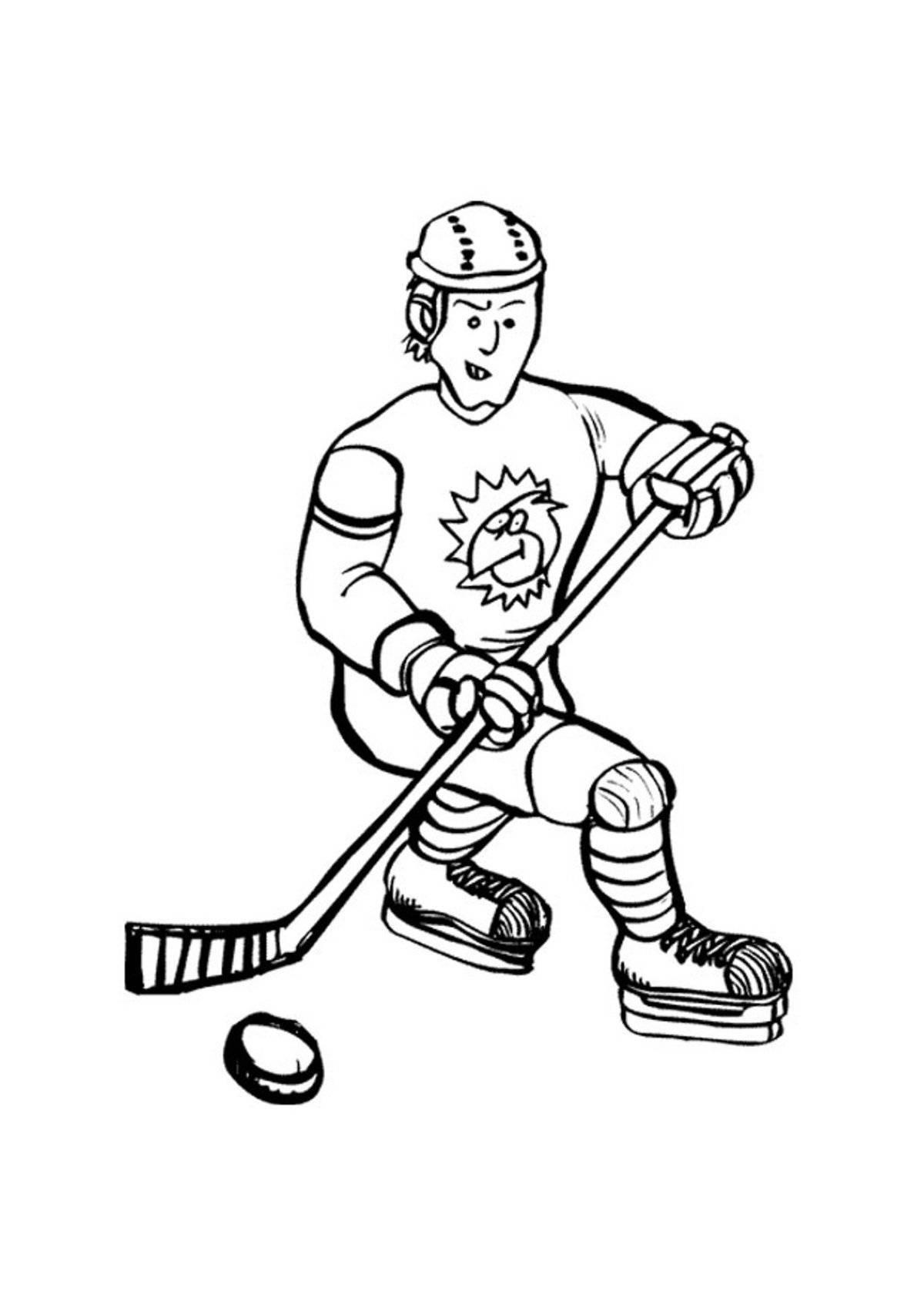 Adorable hockey player coloring pages for kids