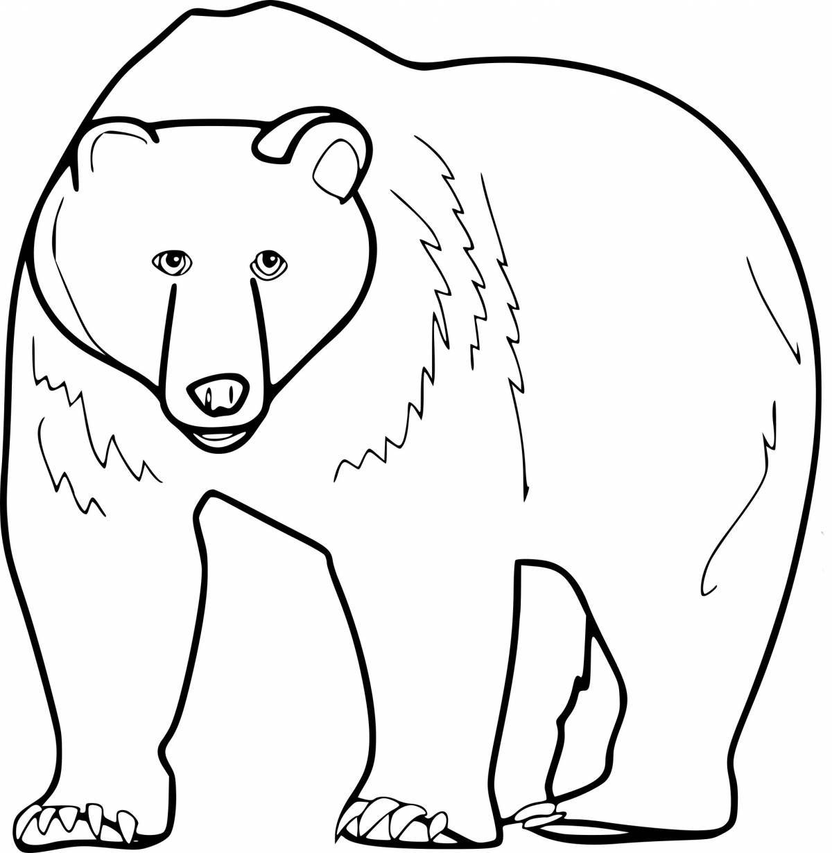 Coloring fluffy bear for children