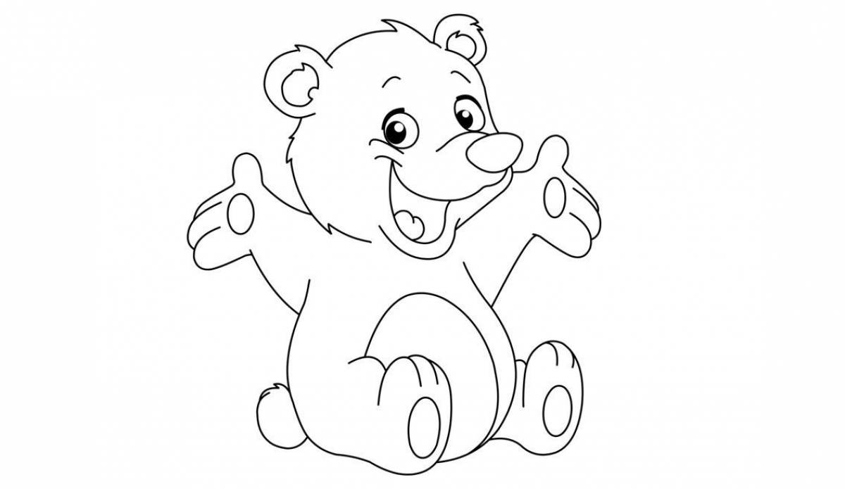 Раскраска остроумный медведь для детей