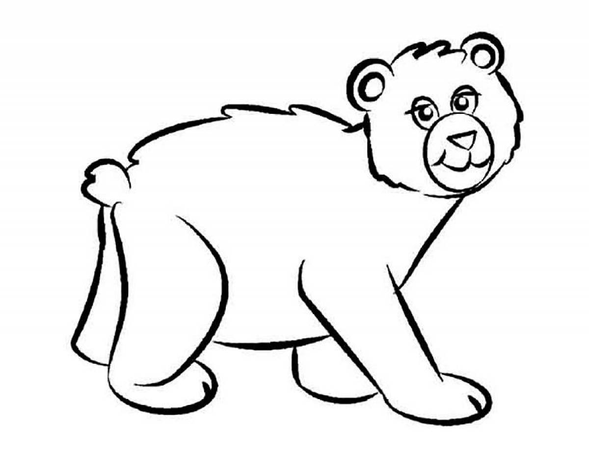 Раскраска умный медведь для детей