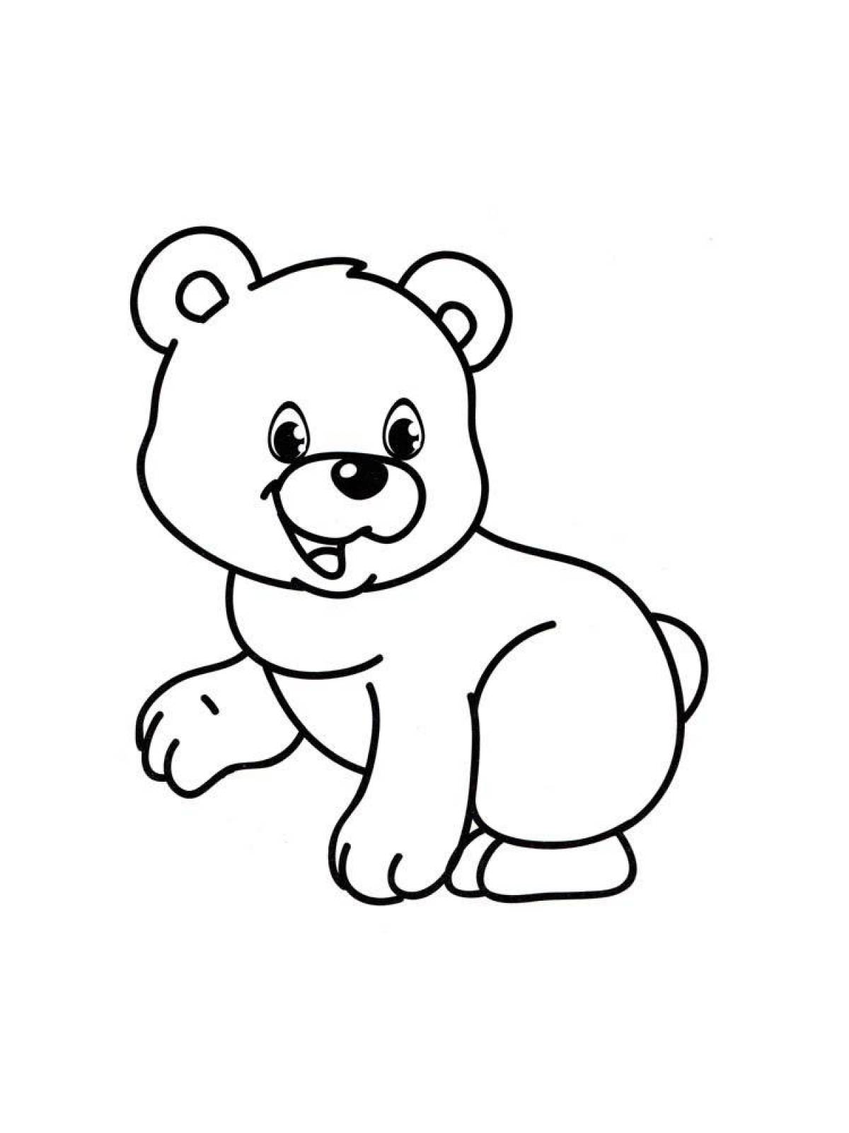 Раскраска игривый медведь для детей