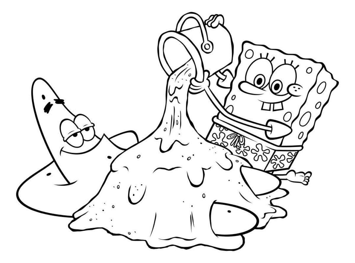 Coloring page joyful spongebob squarepants