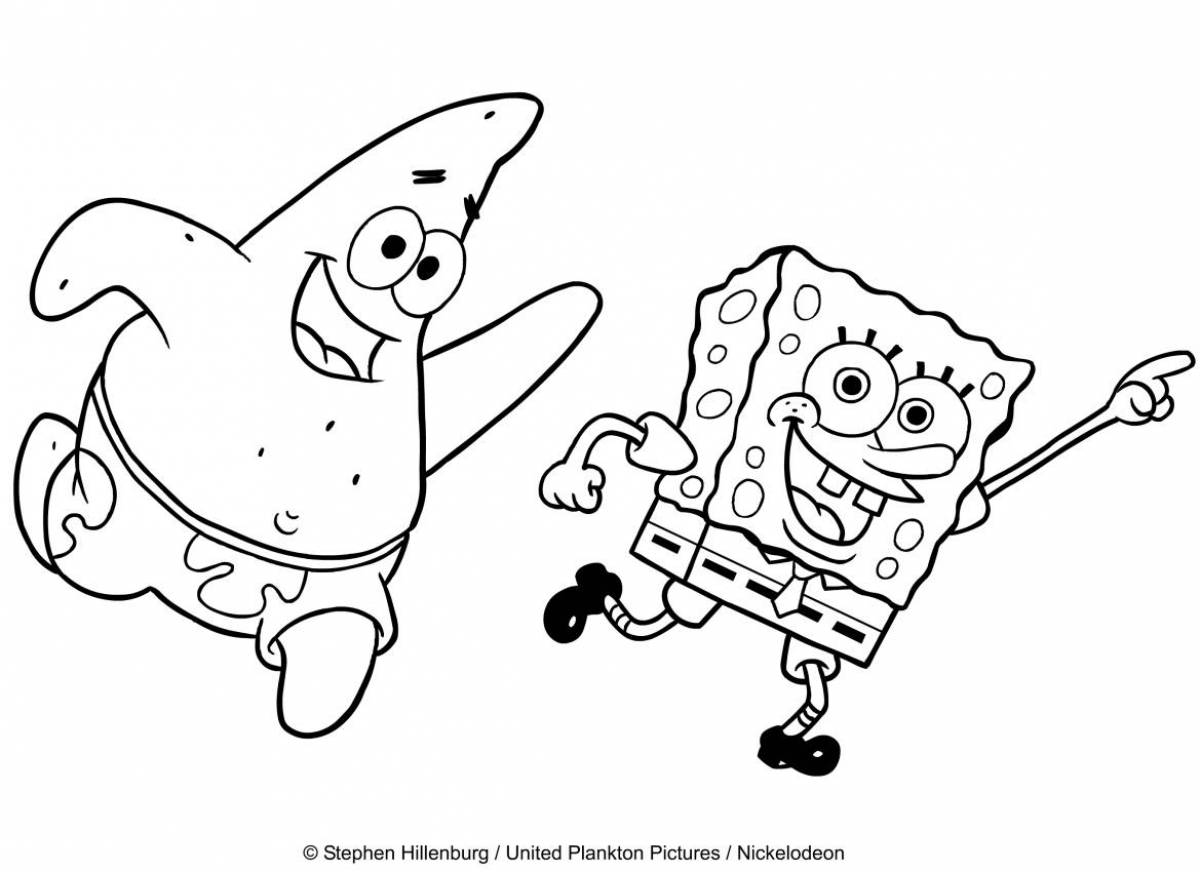 Animated spongebob and his friends