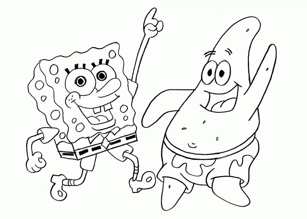 Enthusiastic spongebob and his friends