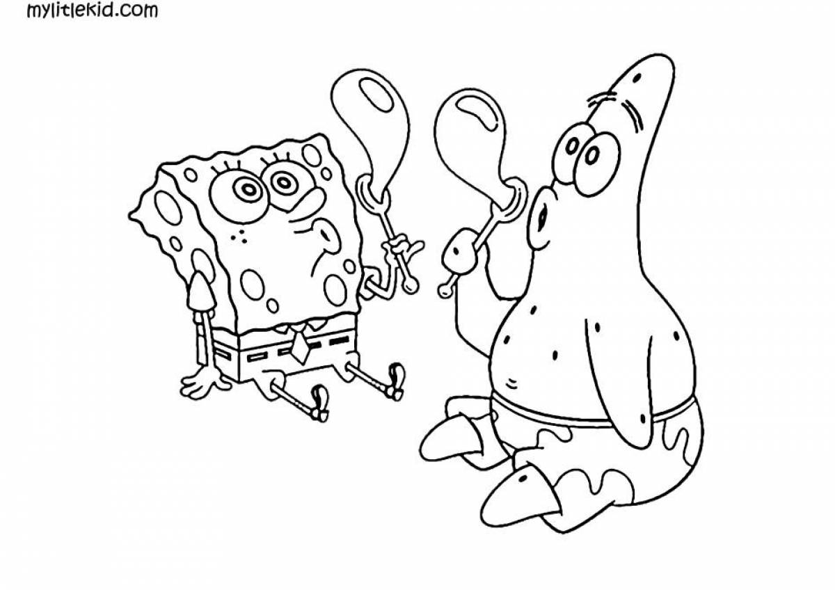 Sparkling spongebob and his friends