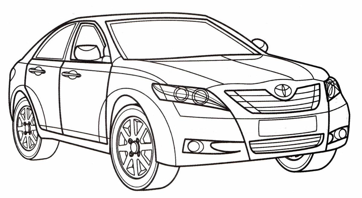 Playful coloring car for children 7 years old