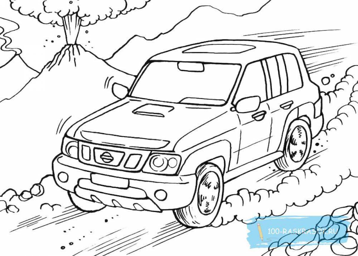 Outstanding car coloring book for 7 year olds