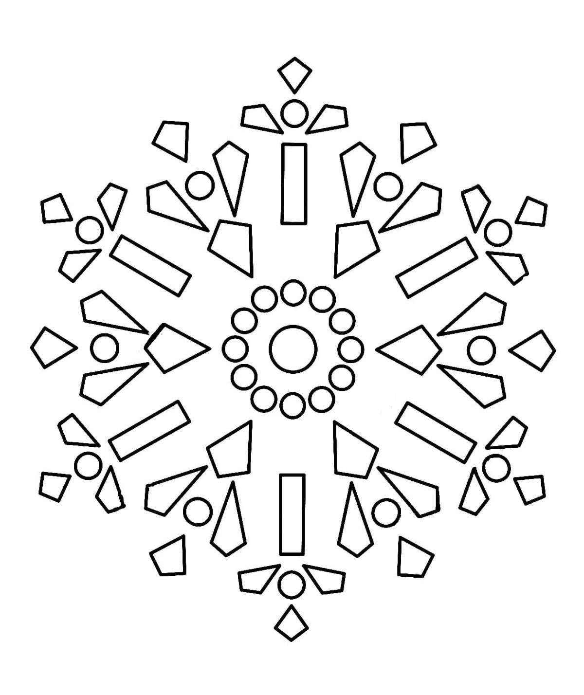 Glittering snowflake coloring book for kids 5-6 years old