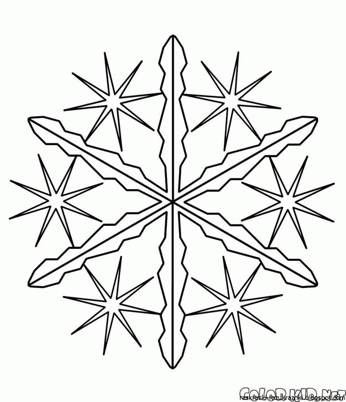 Luminous snowflake coloring book for children 5-6 years old
