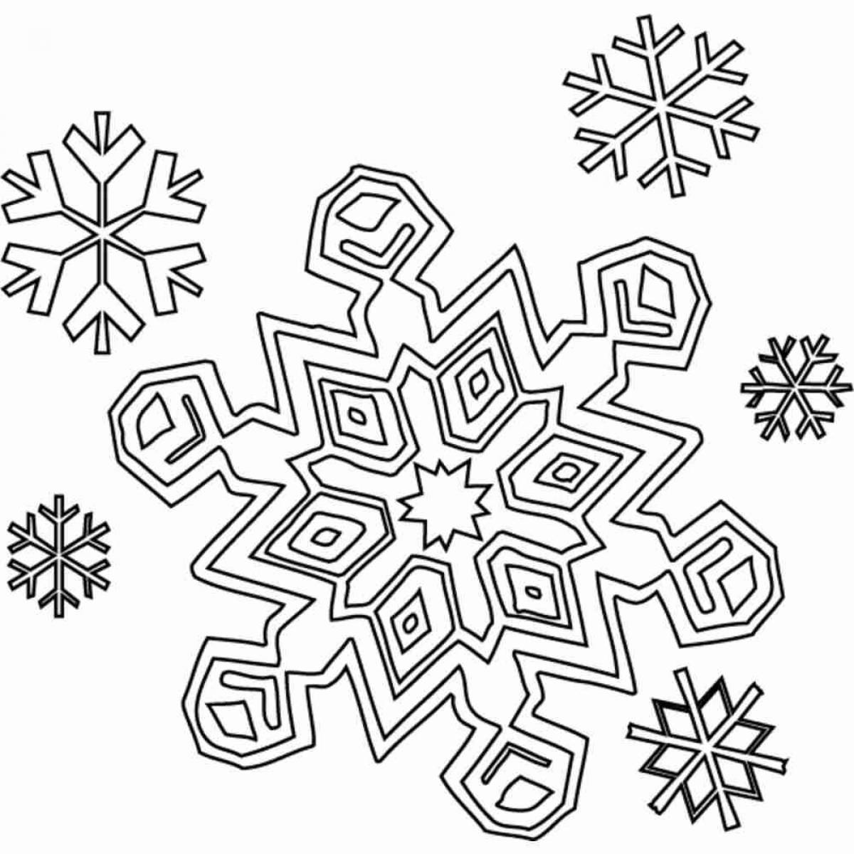 Glittering snowflake coloring book for kids 5-6 years old