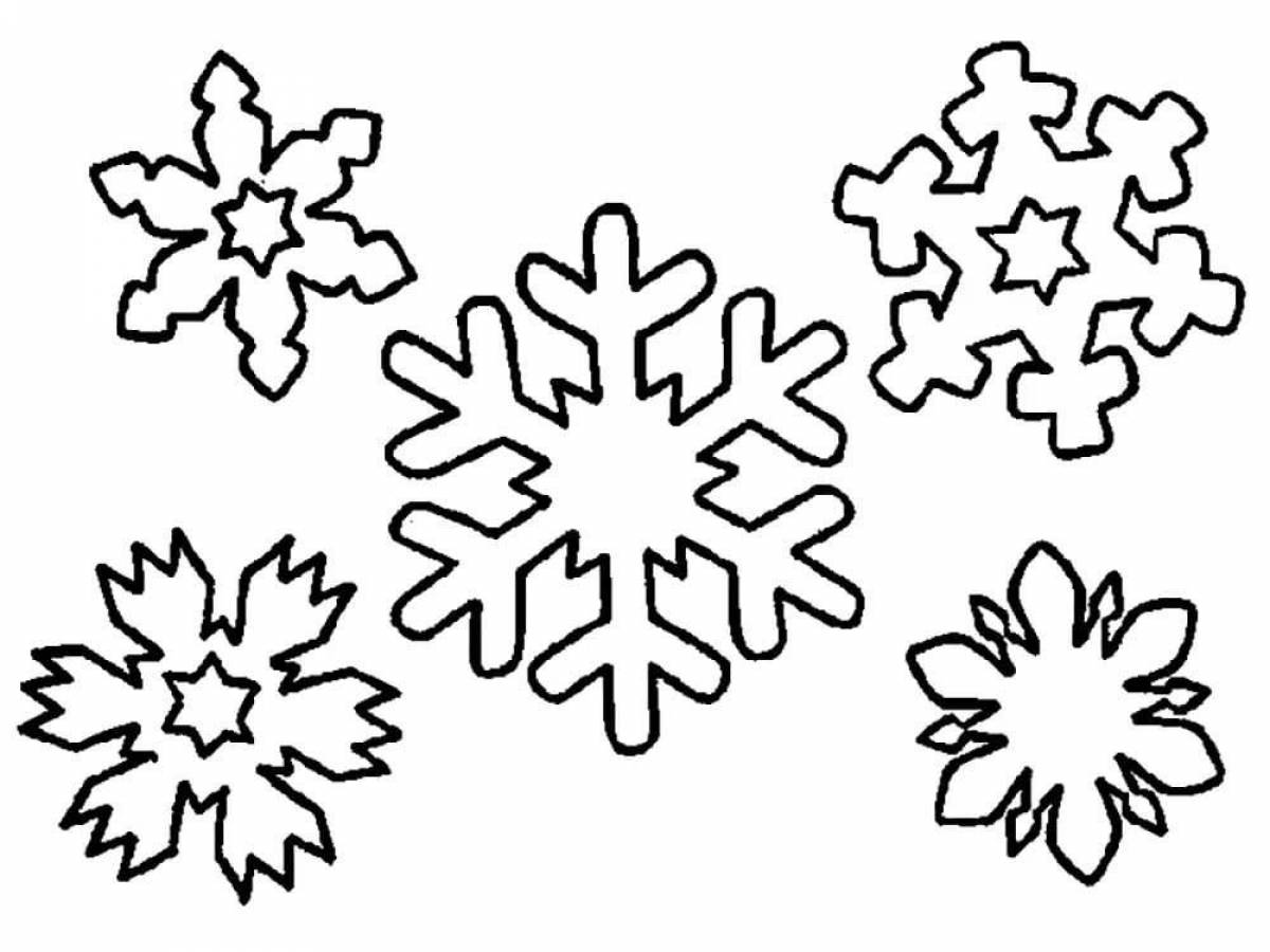 Увлекательная раскраска снежинка для детей 5-6 лет