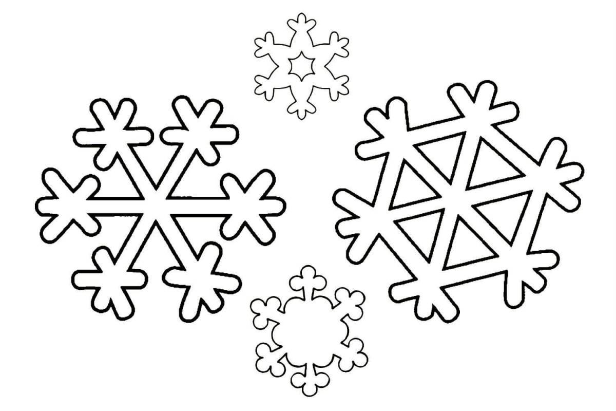 Intriguing snowflake coloring book for kids 5-6 years old