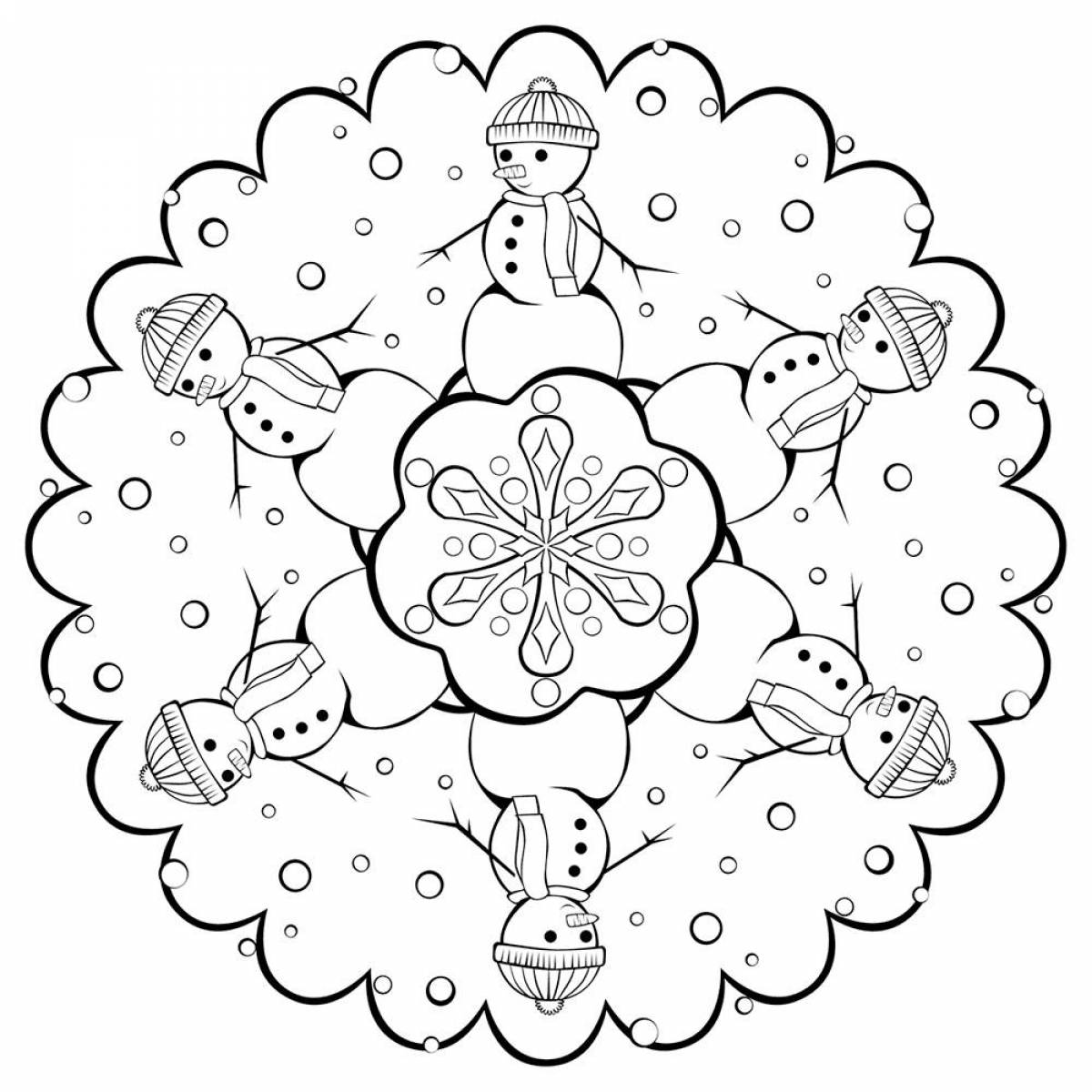 Innovative snowflake coloring book for kids 5-6 years old