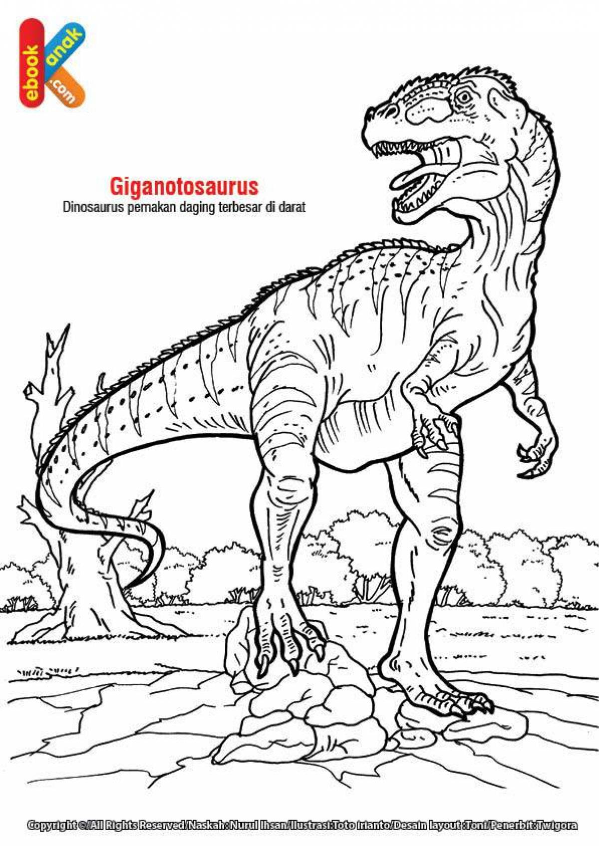Coloring page bright Giganosaurus