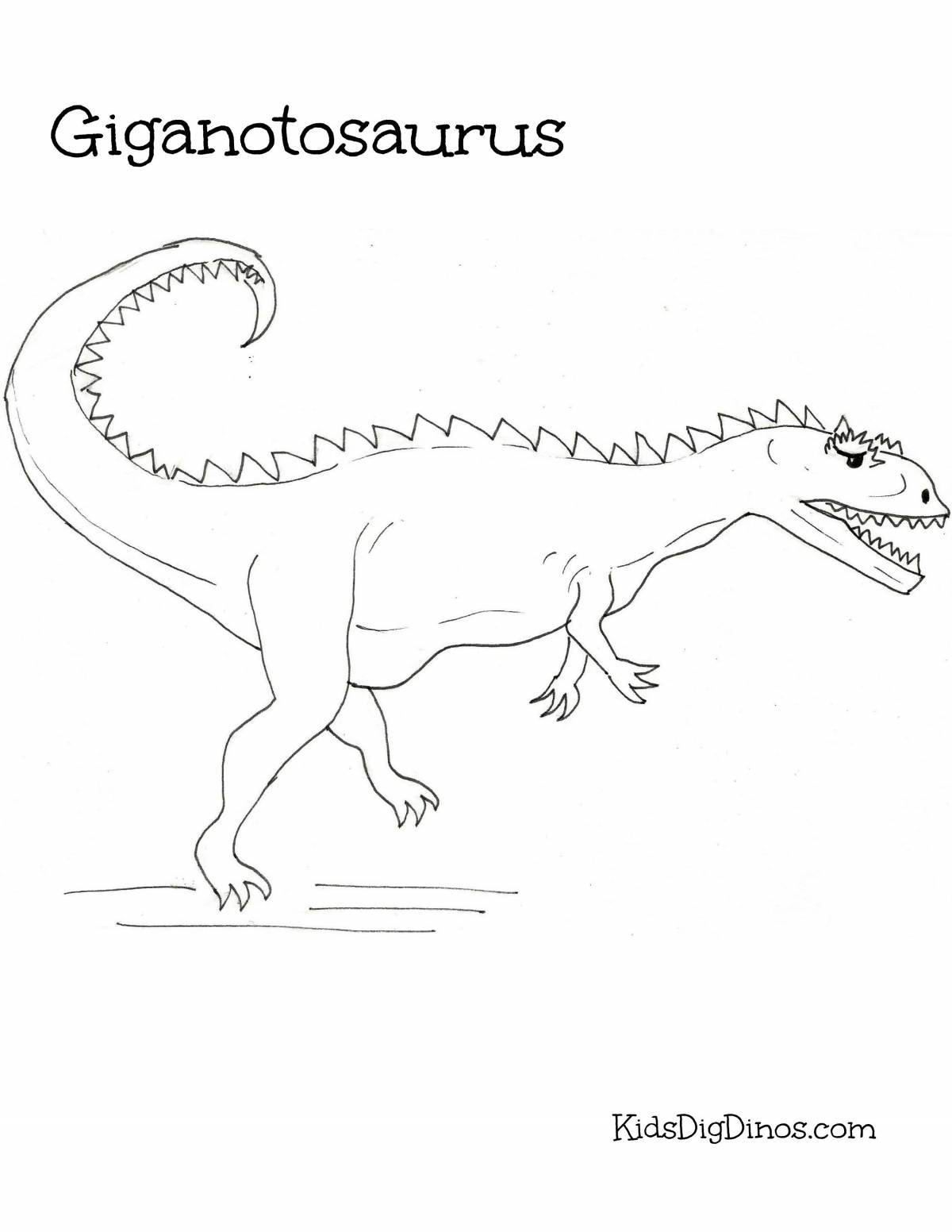 Cute Giganosaurus Coloring Page