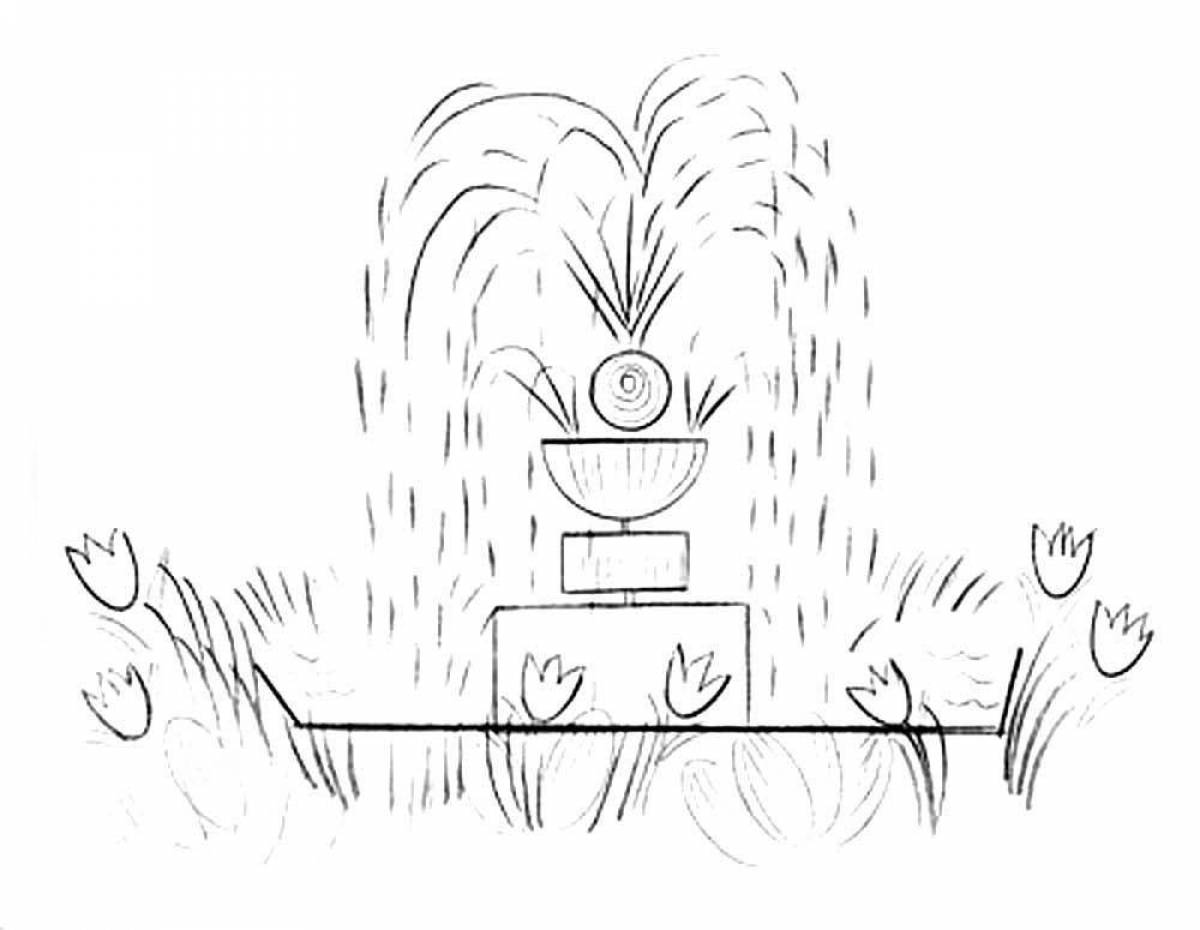 Fountain Coloring Page