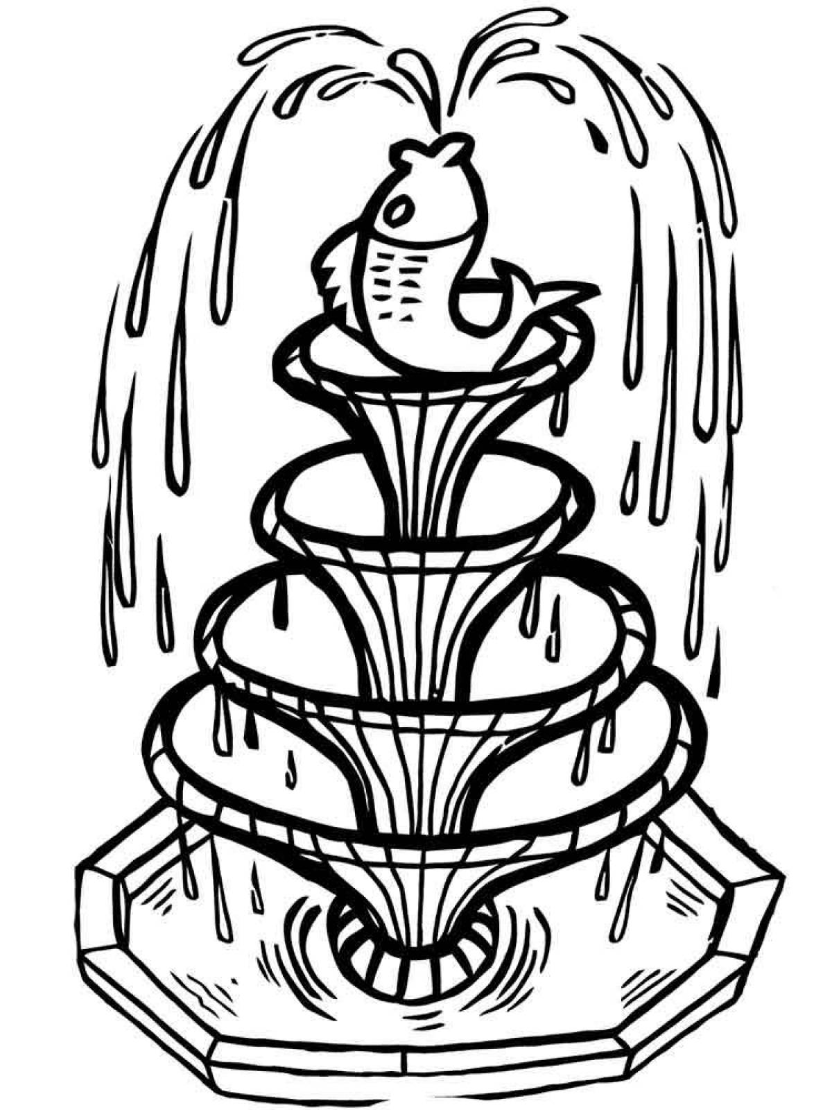 Refreshing fountain coloring book