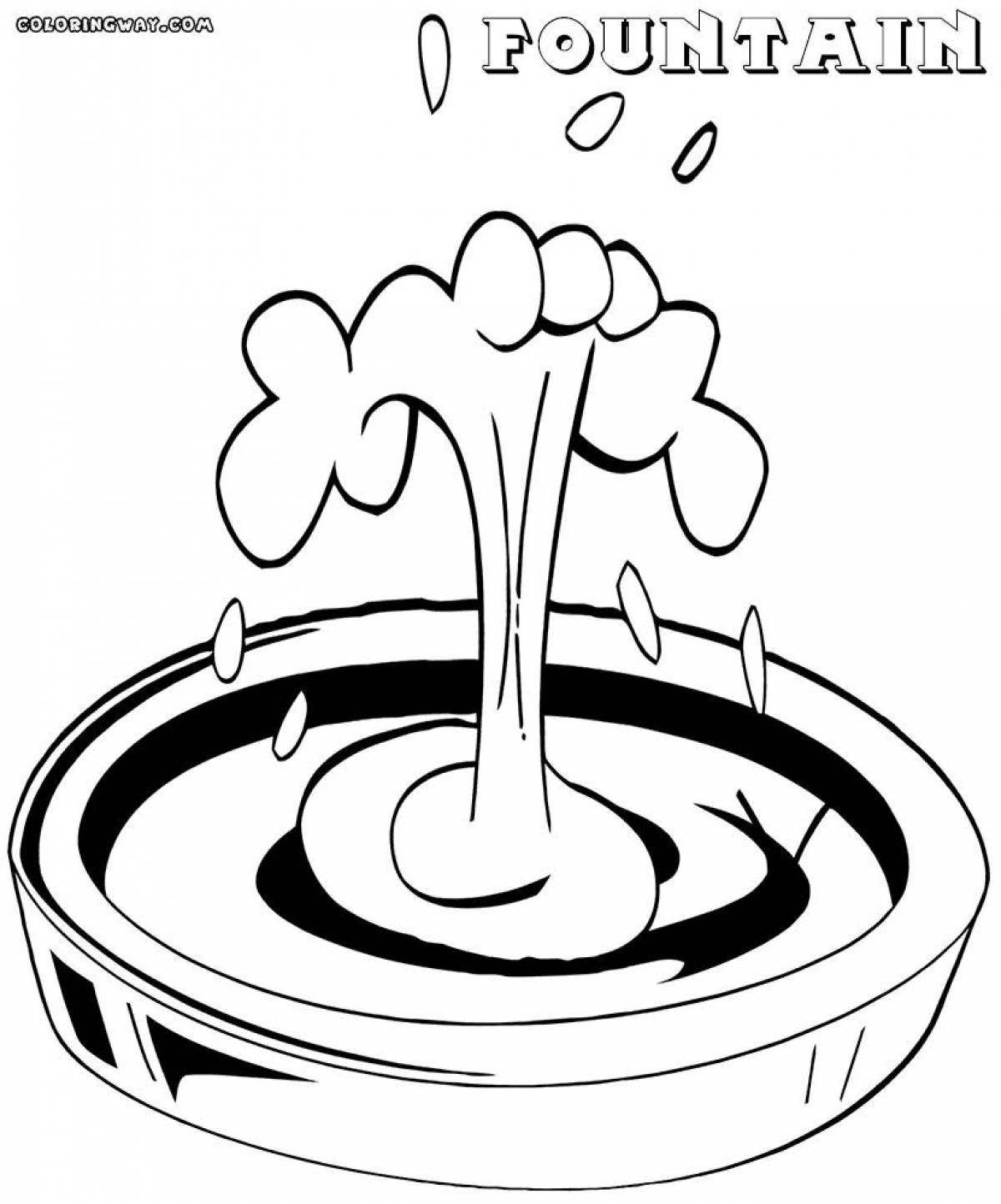 Amazing fountain coloring page
