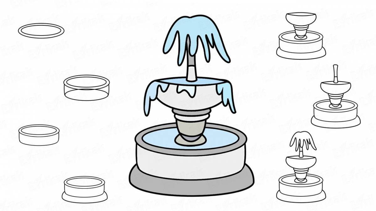 Large fountain coloring page