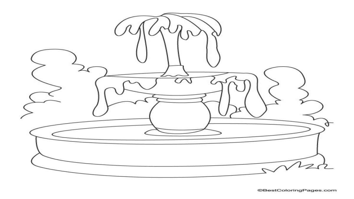 Coloring page cheerful fountain
