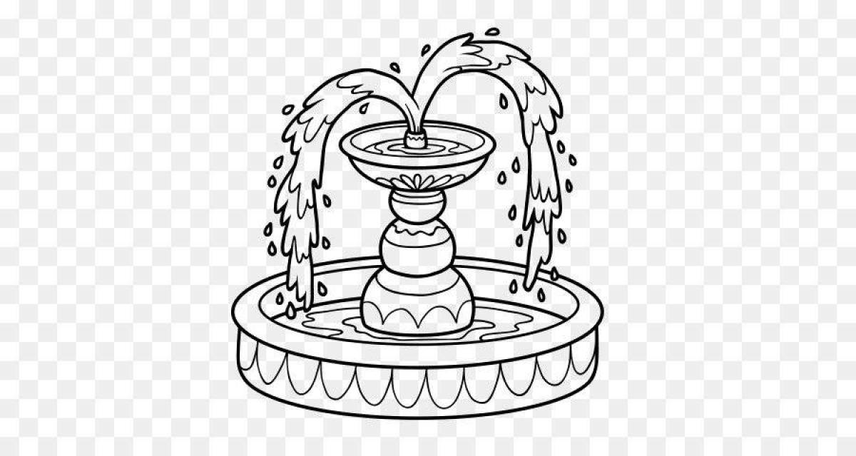 Coloring page dazzling fountain