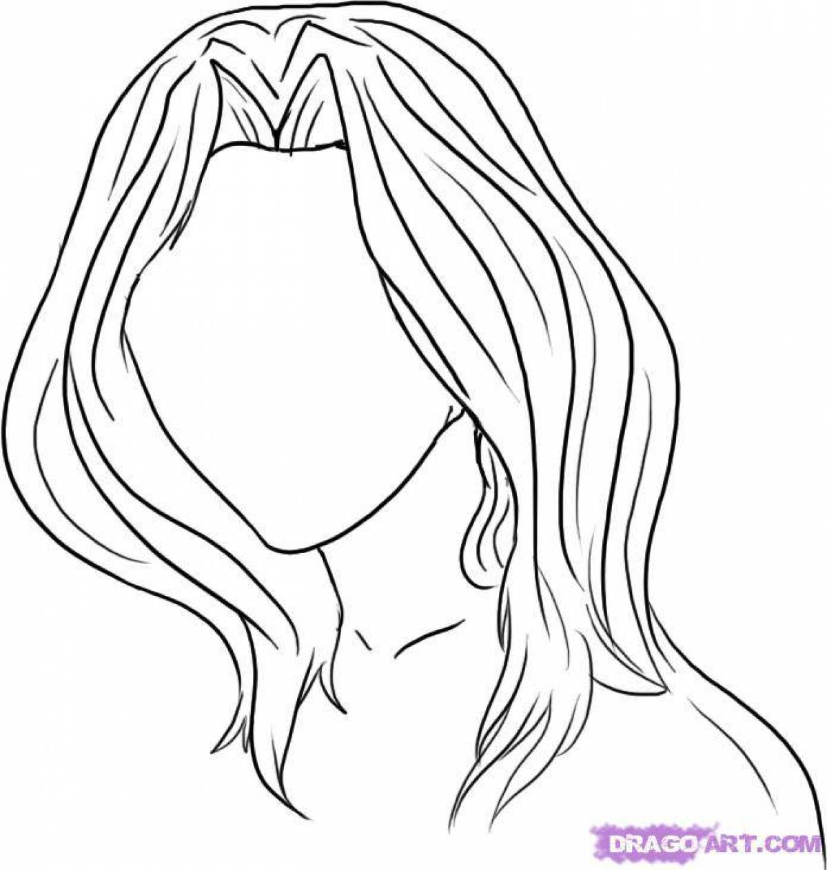 Bright hair coloring page