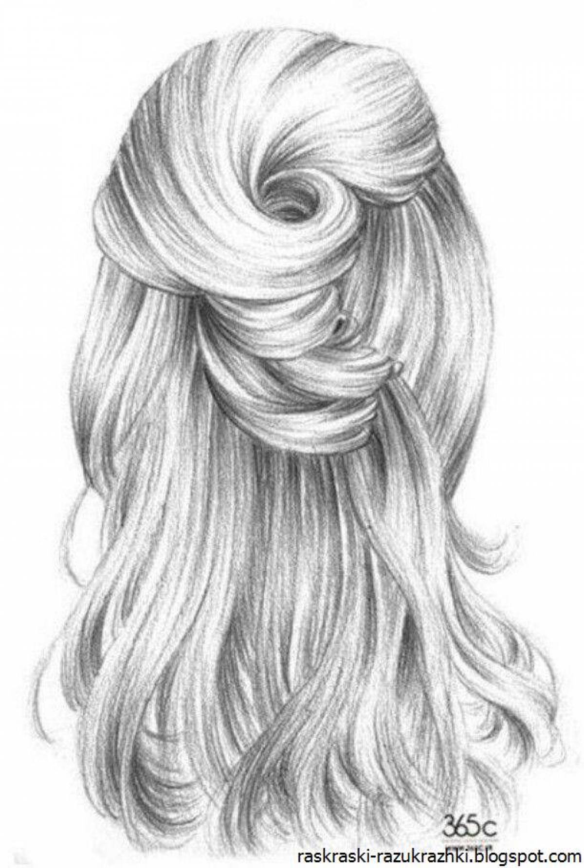 Shine hair coloring page