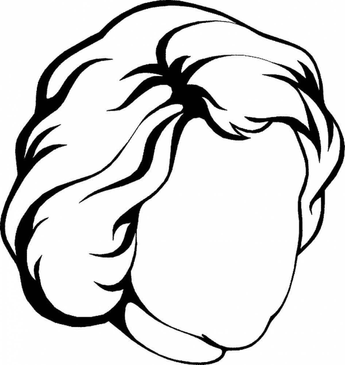 Wavy hair coloring page