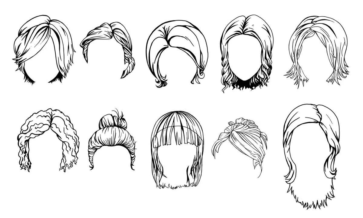 Textured hair coloring page