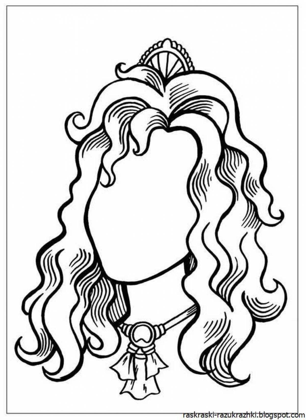Volume hair coloring page