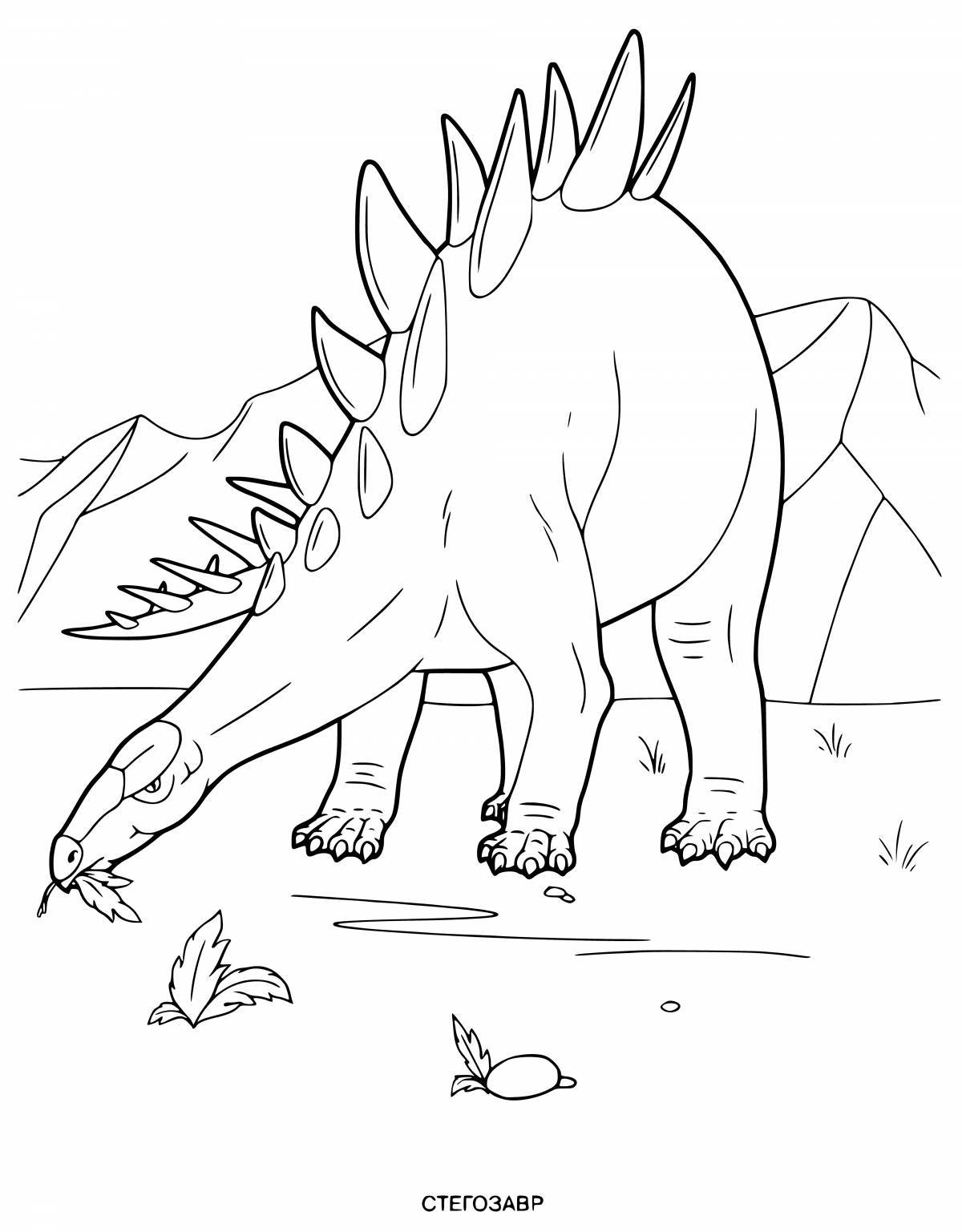 Colorful stegosaurus coloring page