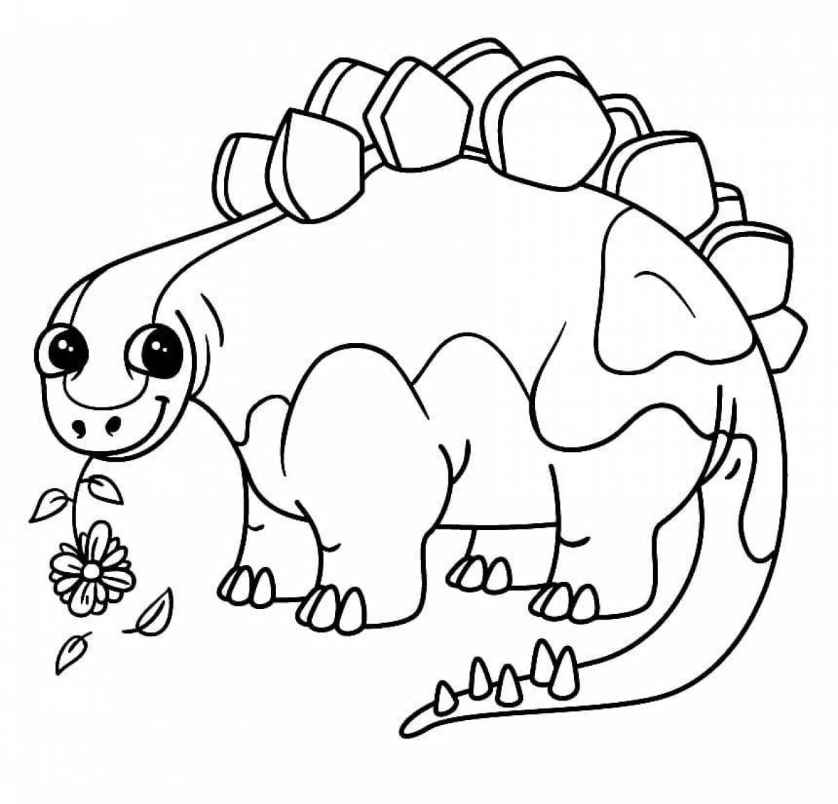 Coloring page joyful stegosaurus