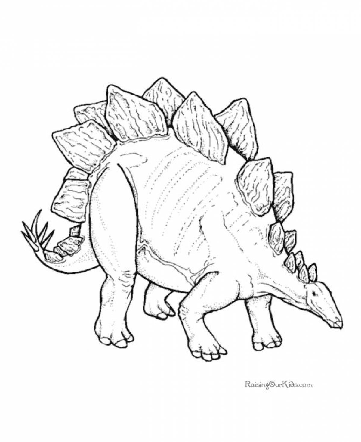 Coloring page playful stegosaurus