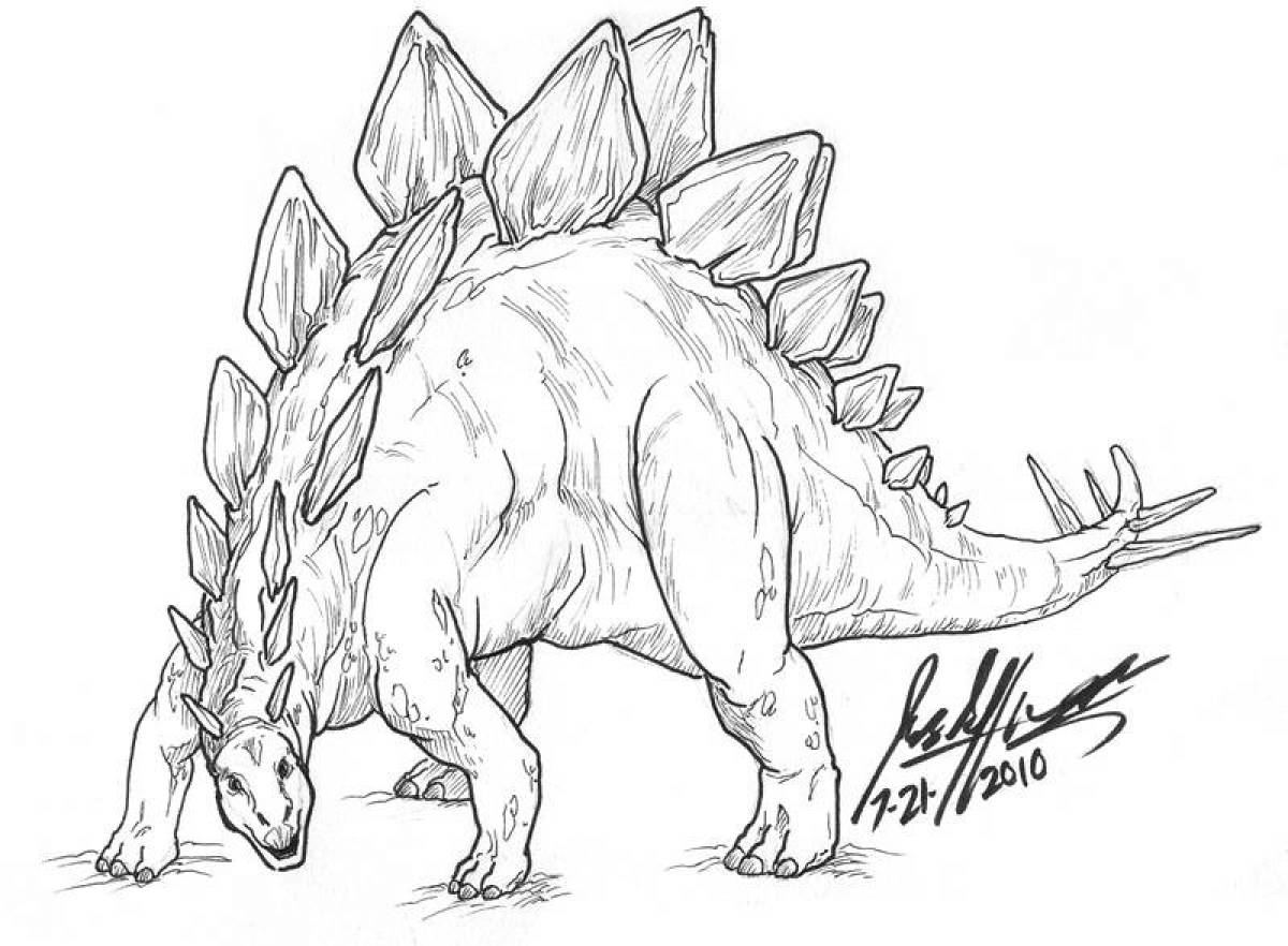 Attractive stegosaurus coloring page