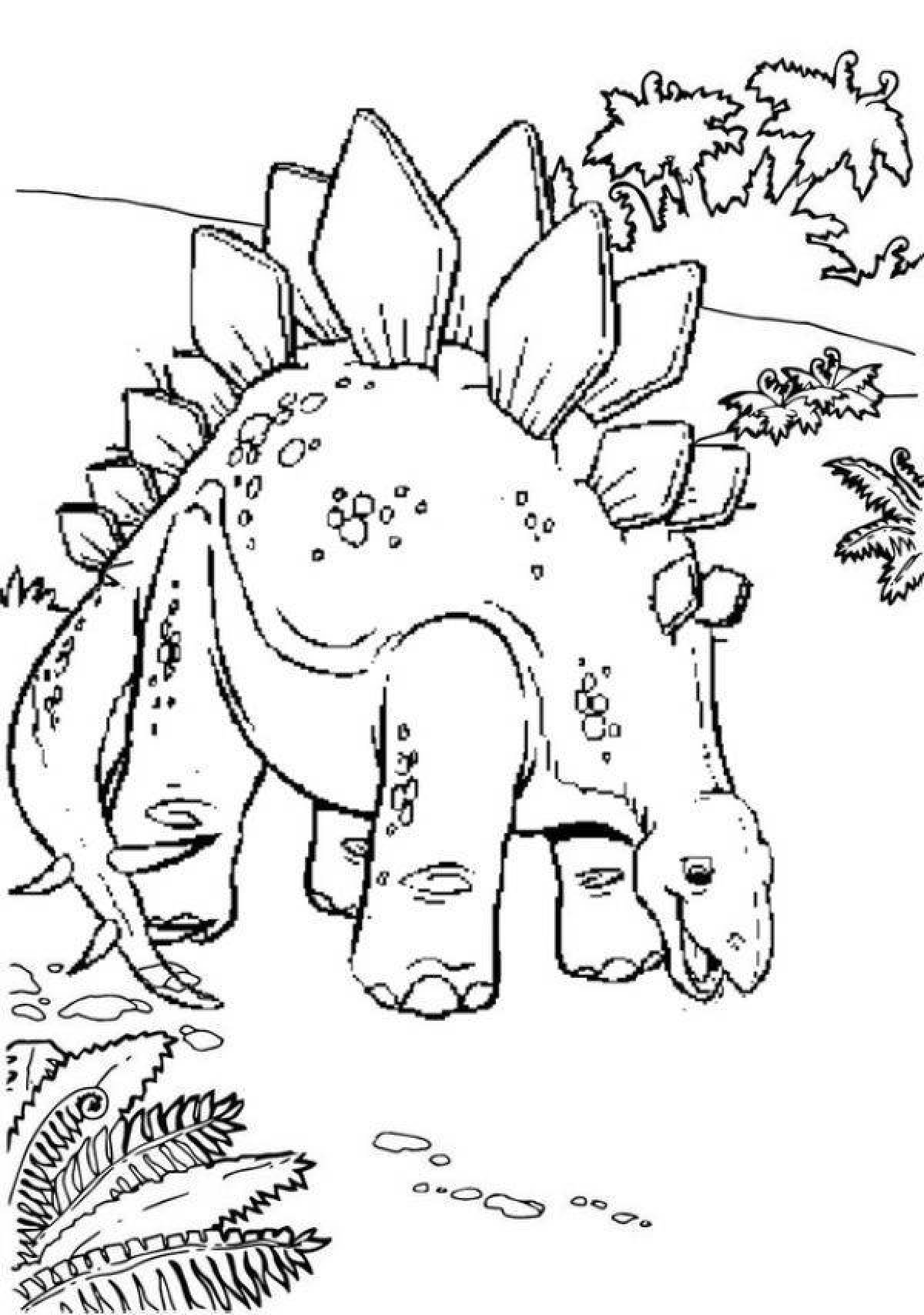 Coloring page adorable stegosaurus