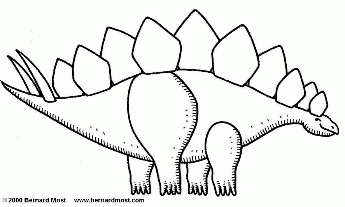 Симпатичная страница раскраски стегозавра