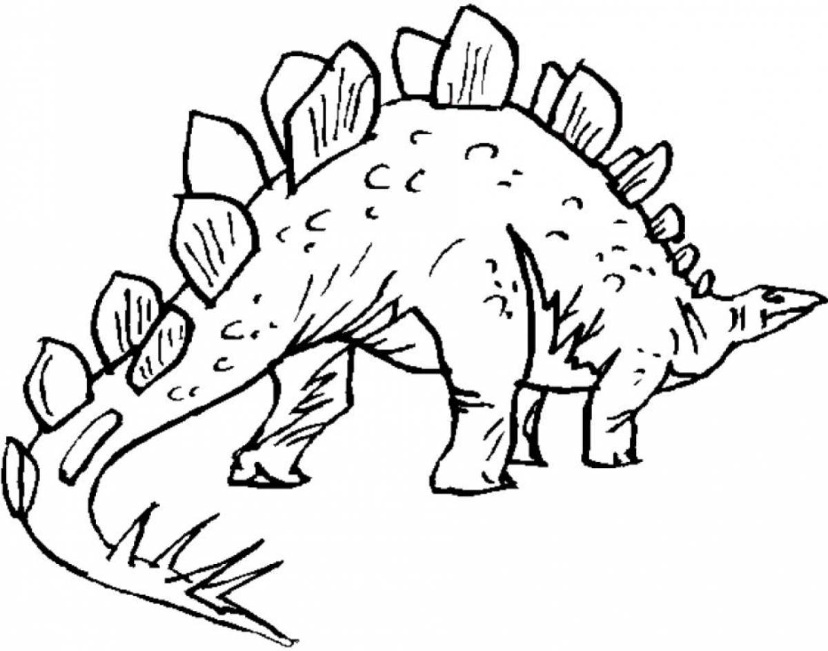Анимированная страница раскраски стегозавра