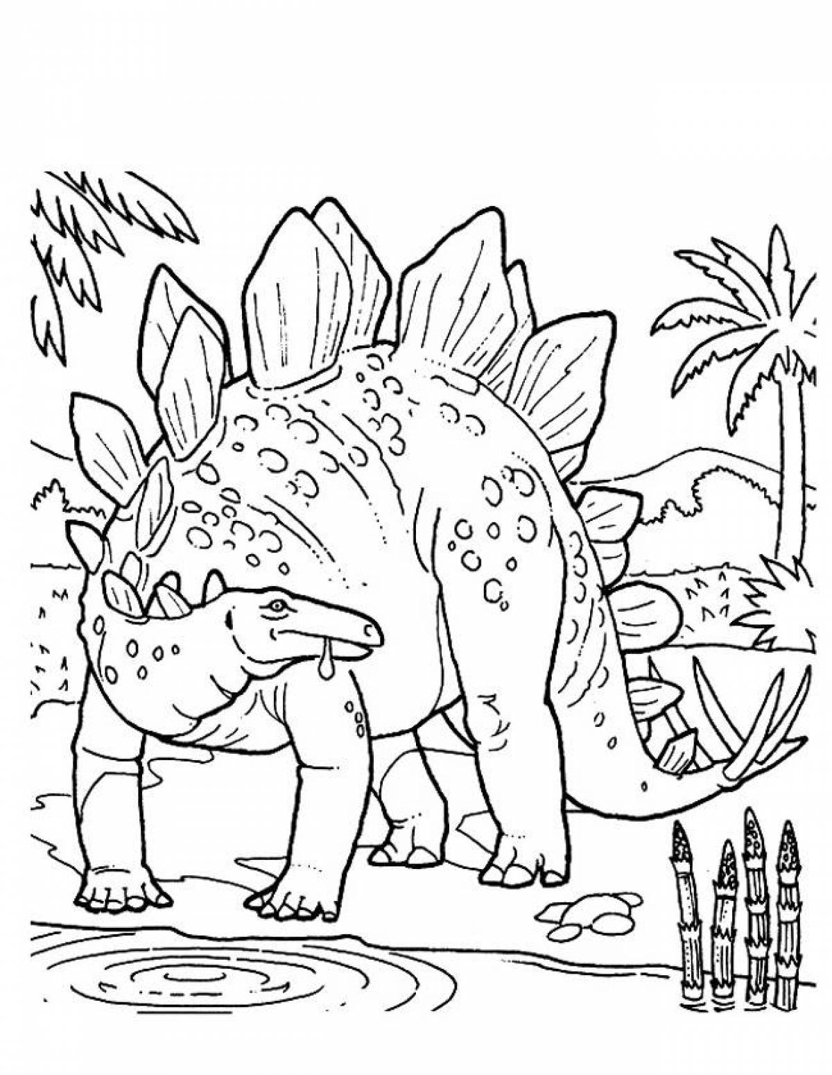 Раскраска стегозавр